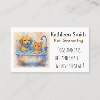 Cute and Colorful Pet Grooming Business Cards 名刺