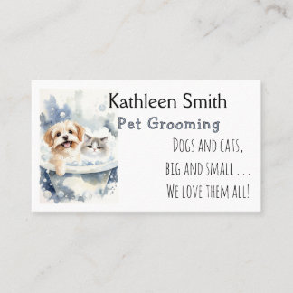Cute and Colorful Pet Grooming Business Cards 名刺