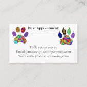 Cute and Colorful Pet Grooming Business Cards 名刺 (裏面)