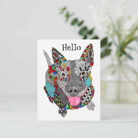 Cute and Colorful Pitbill Greeting Card カード (スタンド正面)