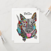Cute and Colorful Pitbill Greeting Card カード (正面/裏面インサイチュ)