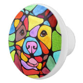 Cute and Colorful Pitbull Door Knob セラミックノブ (右)