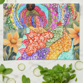 Cute and Colorful YorkiPoo Lover Kitchen Towel キッチンタオル (折り畳み)