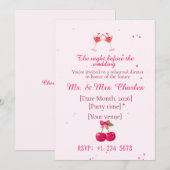 Cute and Fun Cocktails Wedding Rehearsal Dinner  招待状 (正面/裏面)