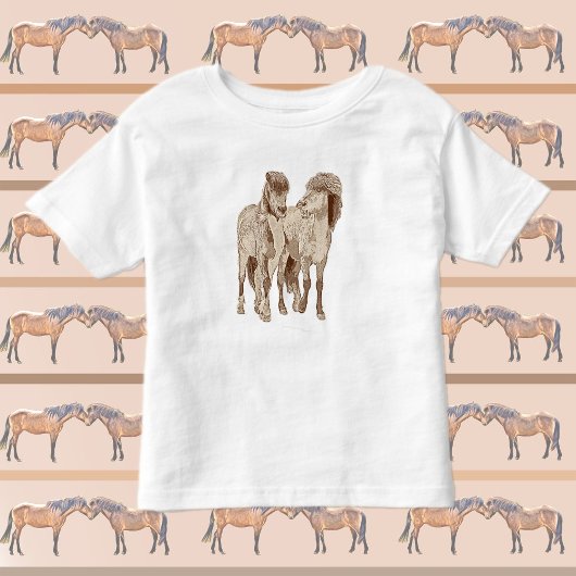 Cute and fun Icelandic horses トドラーTシャツ