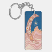 Cute and funky moon, stars and waves keychain. キーホルダー (正面左)