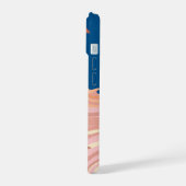 Cute and funky moon, stars and waves phone case. iPhone 15ケース (左側面)