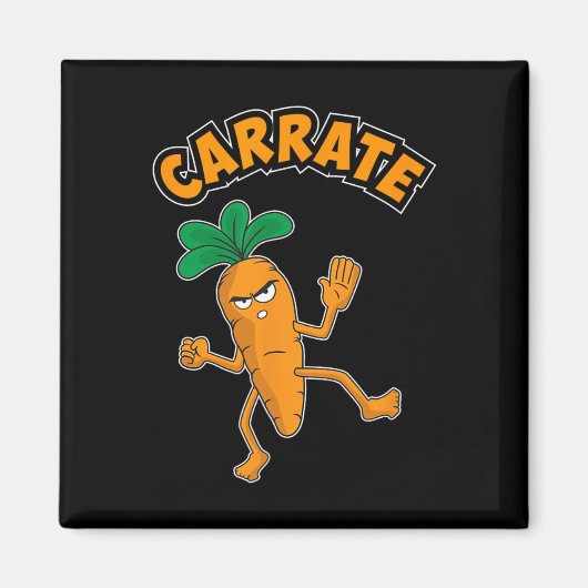 Cute And Funny Carrate Karate Training Carrot Pun  マグネット (正面)