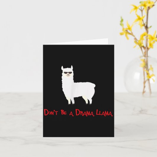 Cute And Funny Don't Be A Drama Llama  カード (黄色い花)