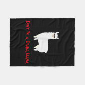 Cute And Funny Don't Be A Drama Llama  フリースブランケット (正面(横))