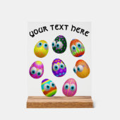 Cute and Funny Easter Eggs Cartoon アクリルサイン (正面)