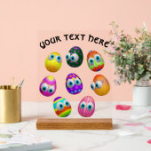Cute and Funny Easter Eggs Cartoon アクリルサイン (ウェディング)