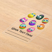 Cute and Funny Easter Eggs Cartoon アクリル招待状 (レイダウン)