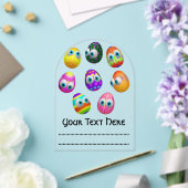 Cute and Funny Easter Eggs Cartoon アクリル招待状 (インサイチュ (ウェディング))