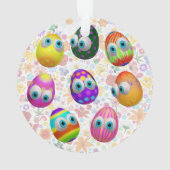 Cute and Funny Easter Eggs Cartoon オーナメント (裏面)