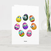 Cute and Funny Easter Eggs Cartoon カード (裏面)