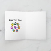 Cute and Funny Easter Eggs Cartoon カード (内部)