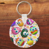 Cute and Funny Easter Eggs Cartoon キーホルダー (正面)