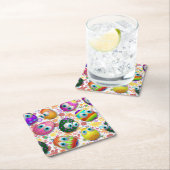 Cute and Funny Easter Eggs Cartoon スクエアペーパーコースター (インサイチュ)