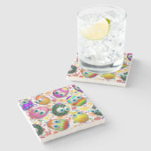 Cute and Funny Easter Eggs Cartoon ストーンコースター (横)