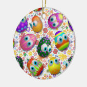 Cute and Funny Easter Eggs Cartoon セラミックオーナメント (左)