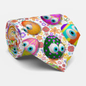 Cute and Funny Easter Eggs Cartoon ネクタイ (ロール)