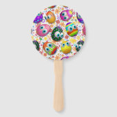 Cute and Funny Easter Eggs Cartoon ハンドファン (裏面)