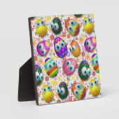 Cute and Funny Easter Eggs Cartoon フォトプラーク (正面)