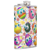 Cute and Funny Easter Eggs Cartoon フラスク (右)