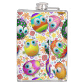 Cute and Funny Easter Eggs Cartoon フラスク (裏面)