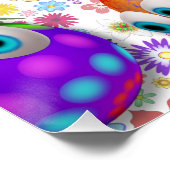 Cute and Funny Easter Eggs Cartoon ポスター (コーナー)