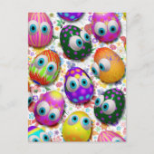 Cute and Funny Easter Eggs Cartoon ポストカード (正面)