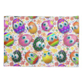 Cute and Funny Easter Eggs Cartoon 枕カバー (裏面)