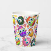 Cute and Funny Easter Eggs Cartoon 紙コップ (裏面)