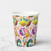 Cute and Funny Easter Eggs Cartoon 紙コップ (右)