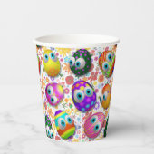 Cute and Funny Easter Eggs Cartoon 紙コップ (正面)