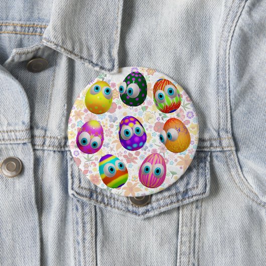 Cute and Funny Easter Eggs Cartoon 缶バッジ (インサイチュ)