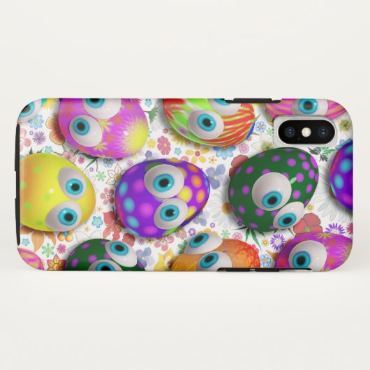 Cute and Funny Easter Eggs Cartoon Case-Mate iPhoneケース (裏面(横))