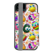 Cute and Funny Easter Eggs Cartoon Incipio iPhoneウォレットケース (フォリオ裏面)