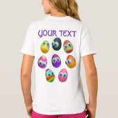 Cute and Funny Easter Eggs Cartoon Tシャツ (裏面)