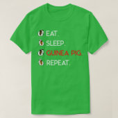 Cute and Funny Eat Sleep Guinea Pig Repeat T  Tシャツ (デザイン正面)