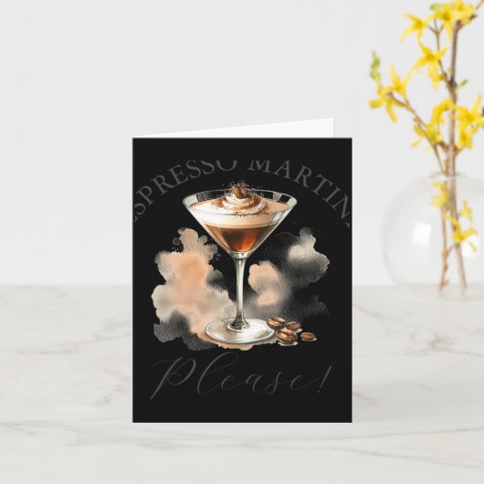 Cute And Funny Espresso Martini  カード (黄色い花)
