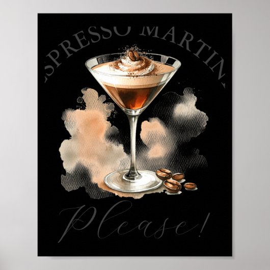 Cute And Funny Espresso Martini ポスター (正面)