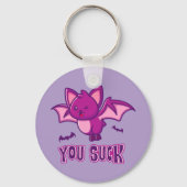 Cute and Funny Halloween Vampire Bats You Suck キーホルダー (正面)