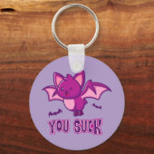 Cute and Funny Halloween Vampire Bats You Suck キーホルダー (正面)