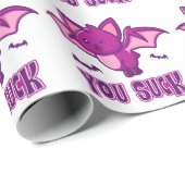 Cute and Funny Halloween Vampire Bats You Suck ラッピングペーパー (ロールコーナー)