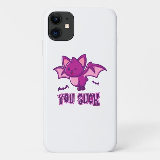 Cute and Funny Halloween Vampire Bats You Suck Case-Mate iPhoneケース (裏面)