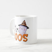 Cute And Funny Here For The Boos Halloween コーヒーマグカップ (正面左)