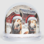 Cute and Funny Horses in Snow Christmas (正面)
