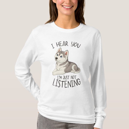 Cute and Funny Husky Tシャツ (正面)